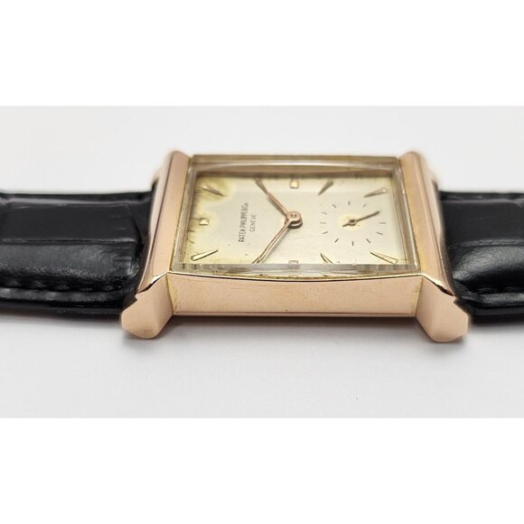Vintage Patek Philippe 2404 Canape Art Deco Architectural 1950s 18K Rose Gold - Picture 10 of 16